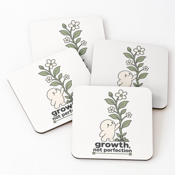 Item preview, Growth Not Perfection Cute Self Care Character Sticker Mental Health Decor designed and sold by QCena.