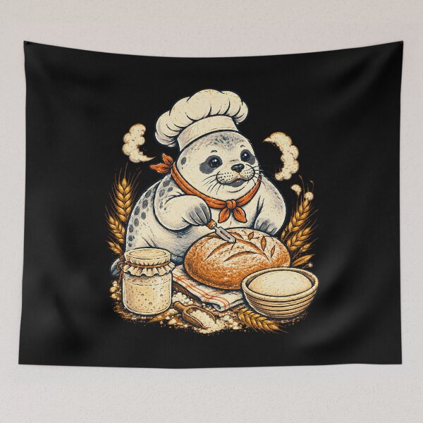 Item preview, Copy of Seal Chef Making Sourdough Bread  designed and sold by palaco210.