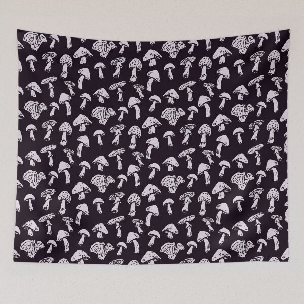 Item preview, Dark Mushroom Pattern Cottagecore designed and sold by trajeado14.