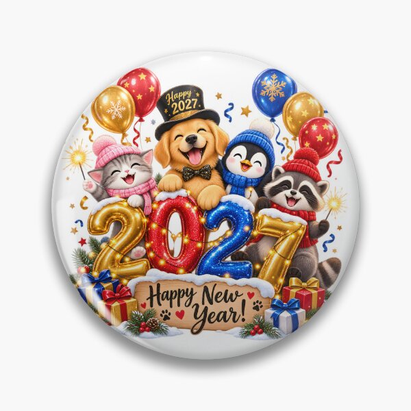 Item preview, Cute Animals Happy New Year 2027 designed and sold by TinyWeird.
