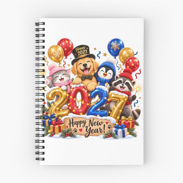 Item preview, Cute Animals Happy New Year 2027 designed and sold by TinyWeird.