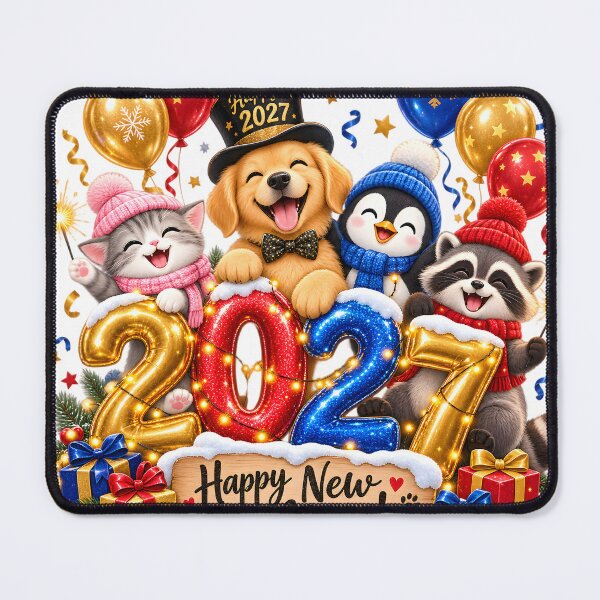 Item preview, Cute Animals Happy New Year 2027 designed and sold by TinyWeird.