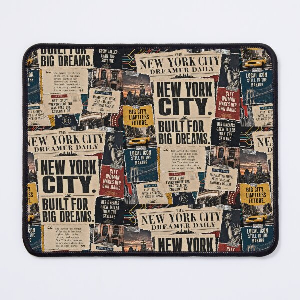 Item preview, New York City Dreamer Vintage Newspaper Collage Art designed and sold by K3DreamKreations .