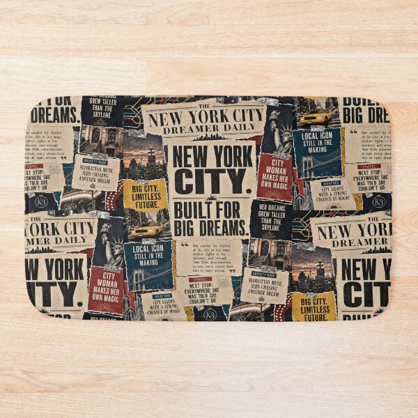 Item preview, New York City Dreamer Vintage Newspaper Collage Art designed and sold by K3DreamKreations .