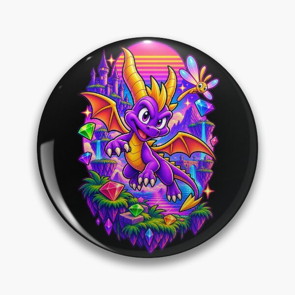 Item preview, Spyro & Sparx: The Neon Gem Quest - Synthwave Dragon designed and sold by Rosteri.