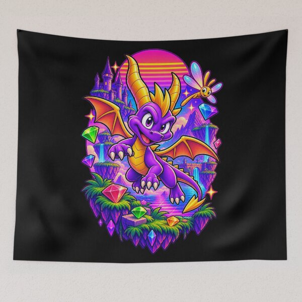 Item preview, Spyro & Sparx: The Neon Gem Quest - Synthwave Dragon designed and sold by Rosteri.