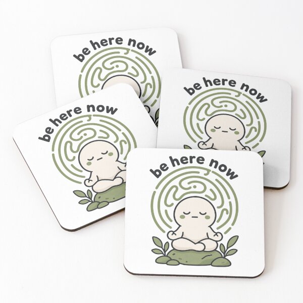 Item preview, Be Here Now Mindfulness Meditating Character Cute Mental Health Sticker designed and sold by QCena.