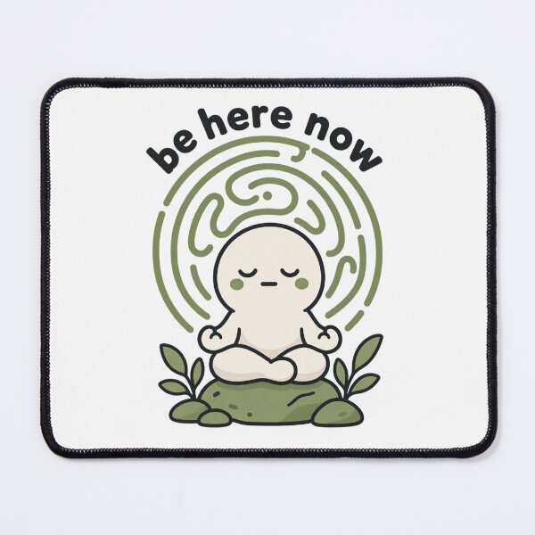 Item preview, Be Here Now Mindfulness Meditating Character Cute Mental Health Sticker designed and sold by QCena.