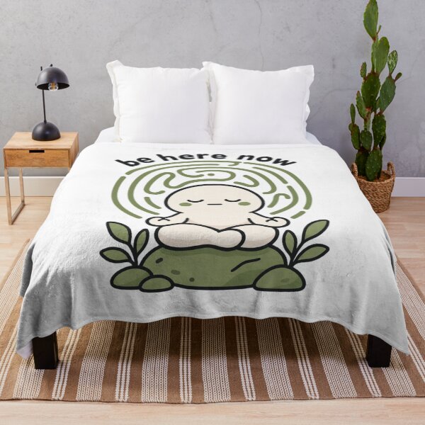 Item preview, Be Here Now Mindfulness Meditating Character Cute Mental Health Sticker designed and sold by QCena.