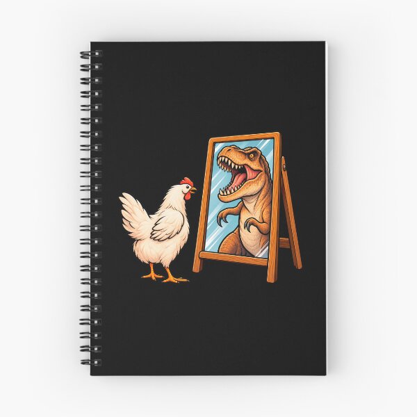 Item preview, Chicken vs. T-Rex Funny Dinosaur Mirror designed and sold by DogLord.