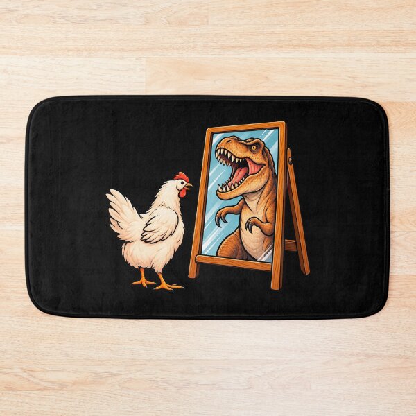 Item preview, Chicken vs. T-Rex Funny Dinosaur Mirror designed and sold by DogLord.