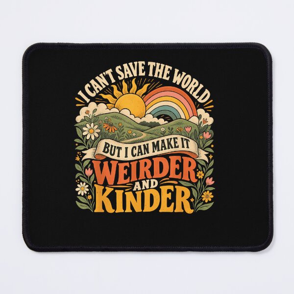 Item preview, I Cant Save The World But I Can Make It Weirder And Kinder Rainbow Nature Fan Apparel designed and sold by Sendowart.