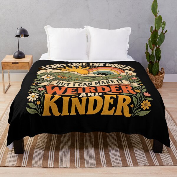 Item preview, I Cant Save The World But I Can Make It Weirder And Kinder Rainbow Nature Fan Apparel designed and sold by Sendowart.