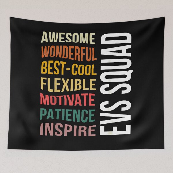Item preview, Awesome Wonderful Best Cool Flexible Motivate Patience Inspire EVS Squad Text Fan Apparel designed and sold by Sendowart.