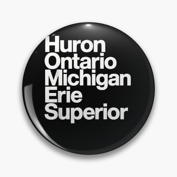 Item preview, Huron Ontario Michigan Erie Superior White Text Great Lakes Names Fan Apparel designed and sold by Sendowart.