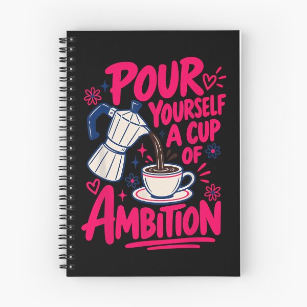 Item preview, Pour Yourself A Cup Of Ambition Coffee Moka Pot Pink Text Motivational Fan Apparel designed and sold by Sendowart.