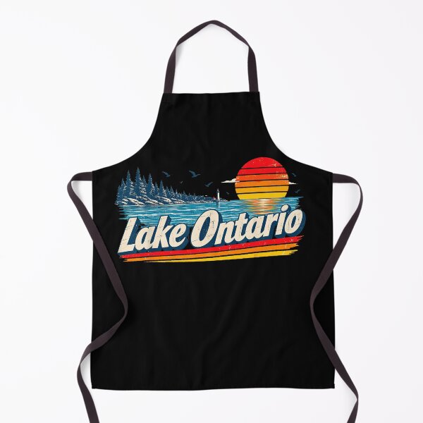 Item preview, Lake Ontario Retro Sunset Lighthouse Trees Birds Classic Stripe Fan Apparel designed and sold by Sendowart.