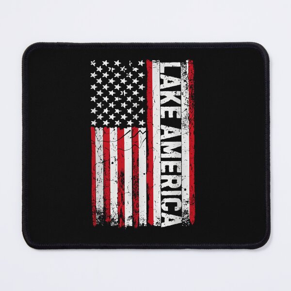 Item preview, Lake America Distressed American Flag Vertical Text Patriotic Fan Apparel designed and sold by Sendowart.