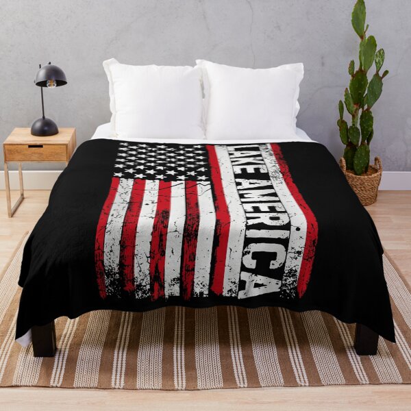 Item preview, Lake America Distressed American Flag Vertical Text Patriotic Fan Apparel designed and sold by Sendowart.