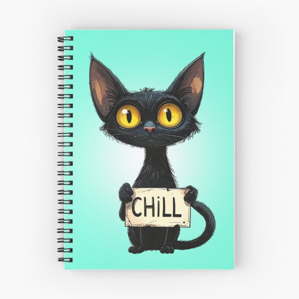 Item preview, Chill black cartoon cat with huge eyes and ears designed and sold by angel-cat-22.