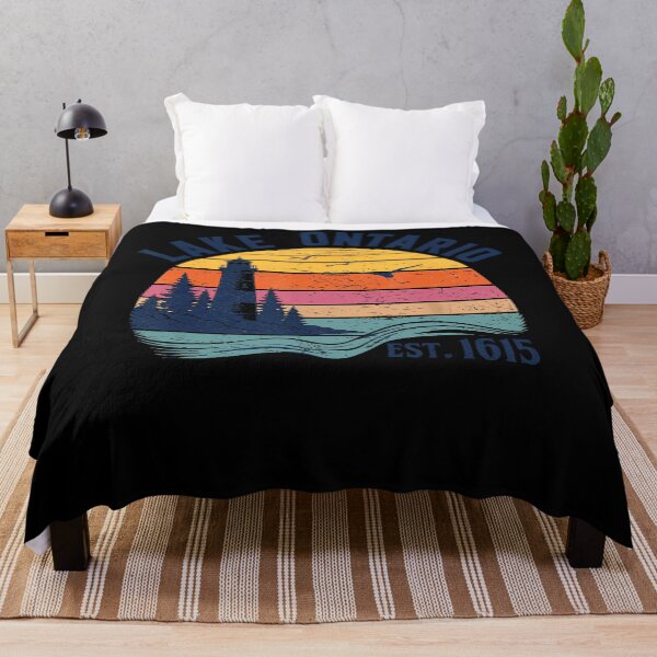 Item preview, Lake Ontario Est 1615 Retro Sunset Lighthouse Wave Birds Vintage Fan Apparel designed and sold by Sendowart.