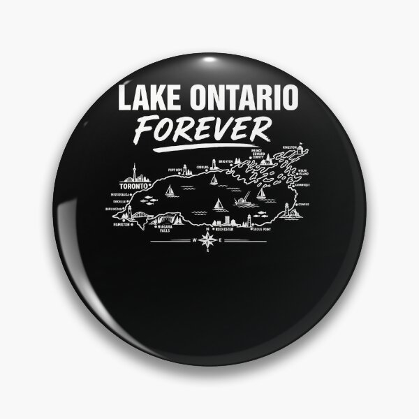 Item preview, Lake Ontario Forever White Map Toronto Rochester Niagara Cities Fan Apparel designed and sold by Sendowart.