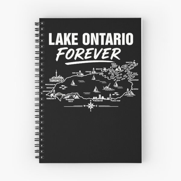 Item preview, Lake Ontario Forever White Map Toronto Rochester Niagara Cities Fan Apparel designed and sold by Sendowart.