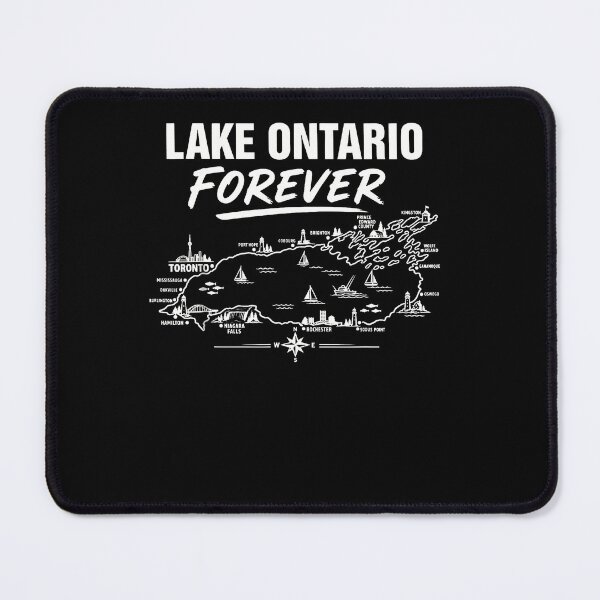 Item preview, Lake Ontario Forever White Map Toronto Rochester Niagara Cities Fan Apparel designed and sold by Sendowart.