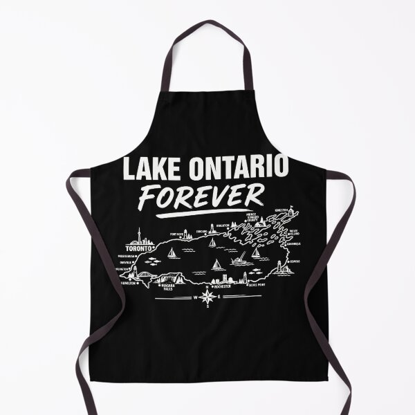 Item preview, Lake Ontario Forever White Map Toronto Rochester Niagara Cities Fan Apparel designed and sold by Sendowart.