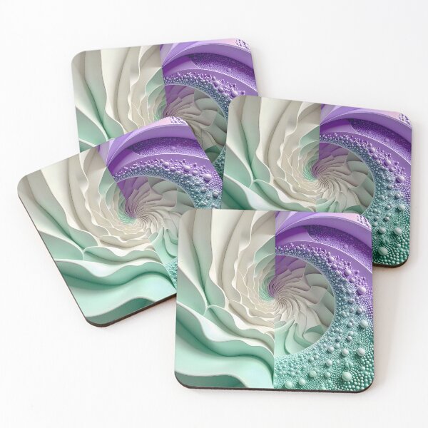 Item preview, Mint Green and Violet Geometric Spiral designed and sold by Vicky Brago-Mitchell®.