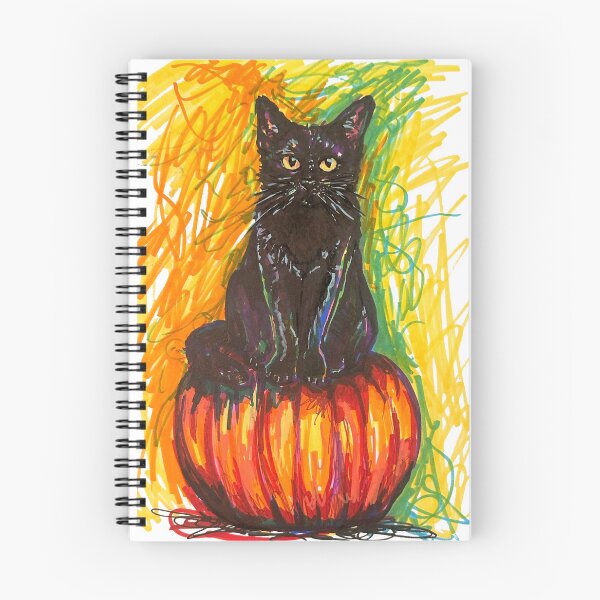 Item preview, Colorful Black Cat on Pumpkin designed and sold by Tarottt.