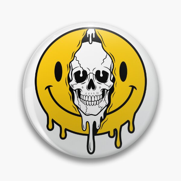 Item preview, Skull Inside the Yellow Melting Smiley Face designed and sold by FemmePod.