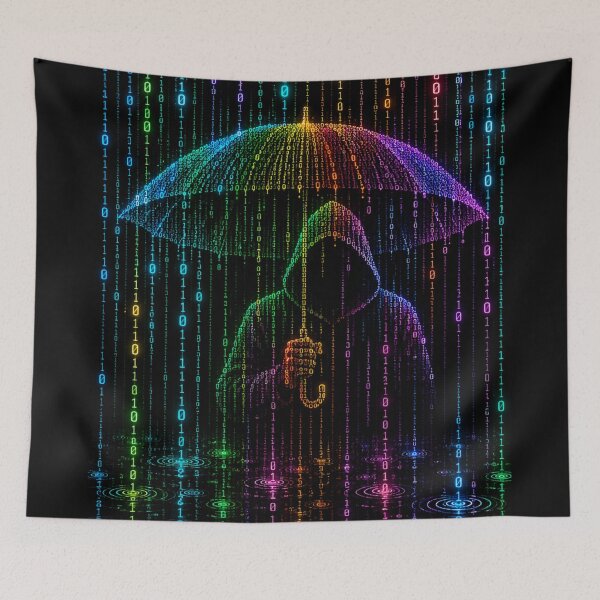 Item preview, Binary Rain — Digital Storm designed and sold by Kicor.