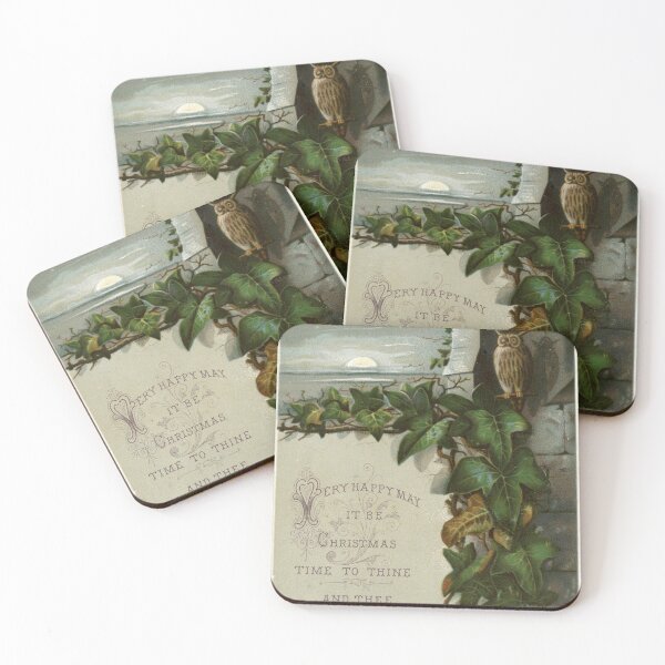 Item preview, Victorian Christmas Owl Greetings designed and sold by forgottenbeauty.