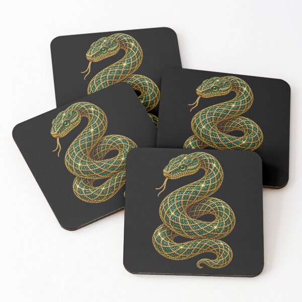 Item preview, Emerald Green Gold Jeweled Snake | Luxury Serpent Art designed and sold by BriellaFashion.
