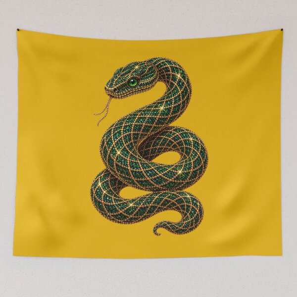 Item preview, Emerald Green Gold Jeweled Snake | Luxury Serpent Art designed and sold by BriellaFashion.