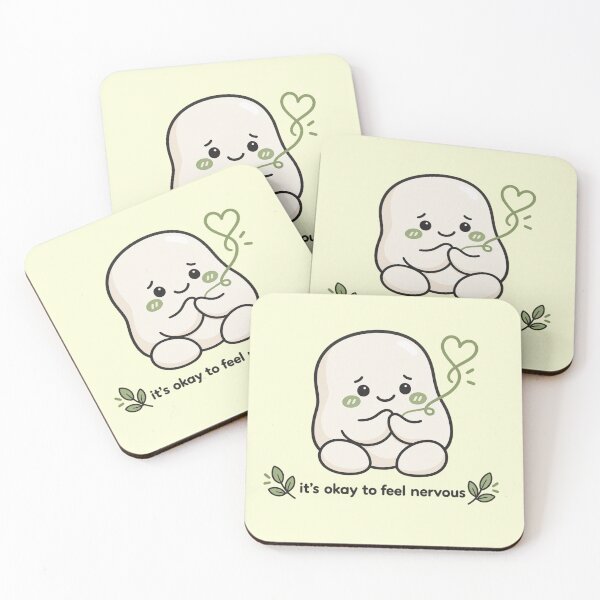 Item preview, Its Okay To Feel Nervous Cute Anxiety Support Character Sticker designed and sold by QCena.