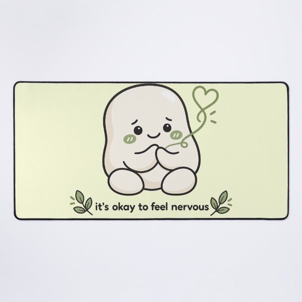 Item preview, Its Okay To Feel Nervous Cute Anxiety Support Character Sticker designed and sold by QCena.