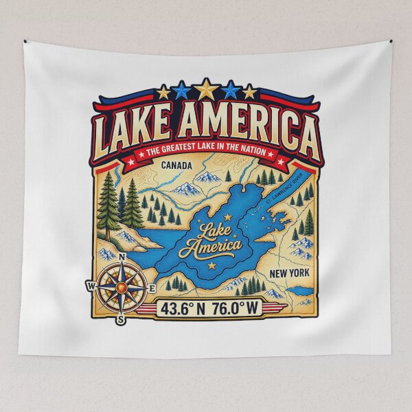 Item preview, Lake America Vintage Lake Life | Retro Americana Nautical for Lake Lovers designed and sold by first-shirt ⭐ ⭐ ⭐ ⭐ ⭐.