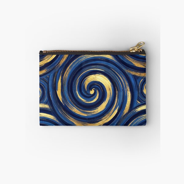 Item preview, Metallic Gold Navy Blue Swirl Abstract Pattern designed and sold by arteresting-art.