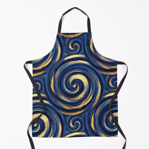 Item preview, Metallic Gold Navy Blue Swirl Abstract Pattern designed and sold by arteresting-art.
