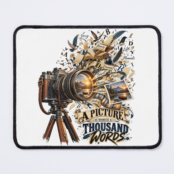 Item preview, A Picture Is Worth A Thousand Words Vintage Camera and Memory Art Graphic Tee Design designed and sold by Nubian Style.