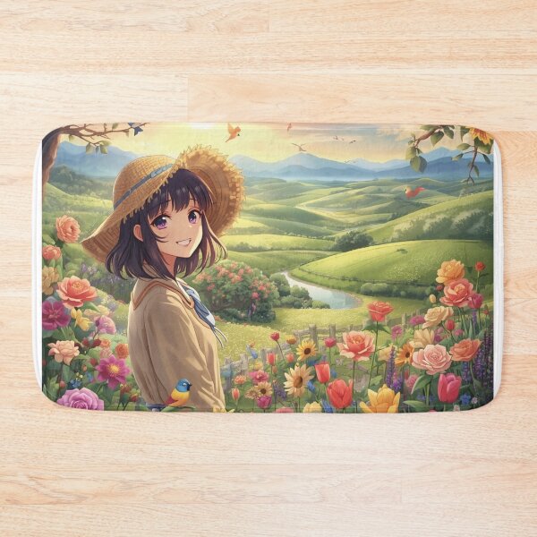 Item preview, Anime Girl In Aesthetic Flower Field designed and sold by MargaretPolanco.