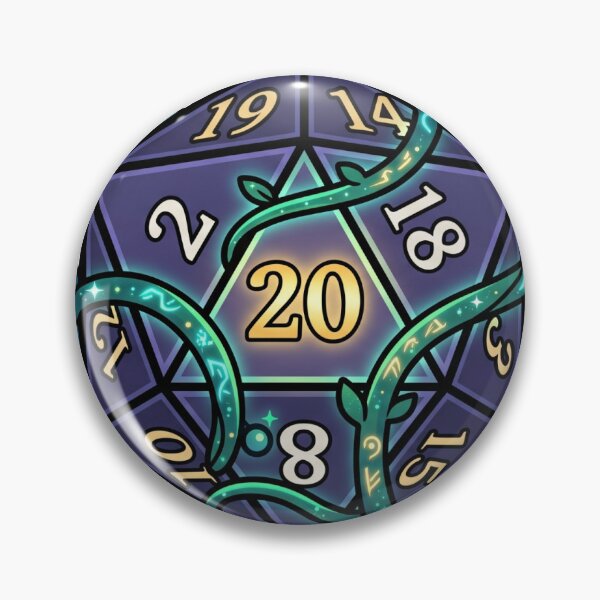 Artikelvorschau, Magischer D20-Würfel mit leuchtenden Ranken entworfen und verkauft von BigBarts11.