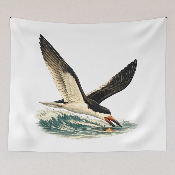 Item preview, A black skimmer glides over the waves designed and sold by Daily Quirk.