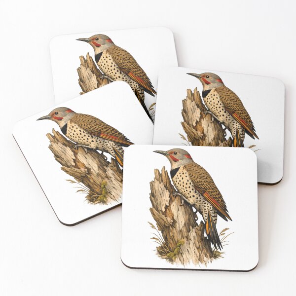 Item preview, Northern woodpecker on a weathered tree designed and sold by Daily Quirk.