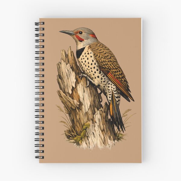 Item preview, Northern woodpecker on a weathered tree designed and sold by Daily Quirk.