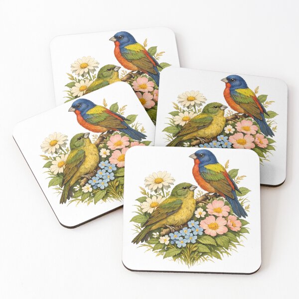 Item preview, Painted garland among spring flowers designed and sold by Daily Quirk.