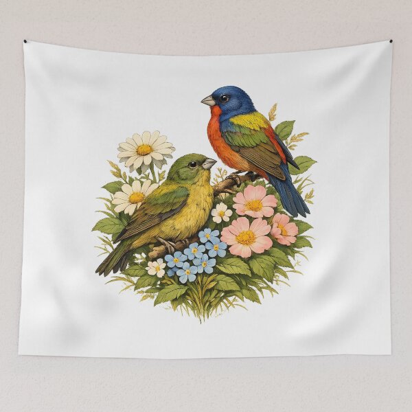 Item preview, Guirnalda pintada entre flores de primavera designed and sold by Daily Quirk.