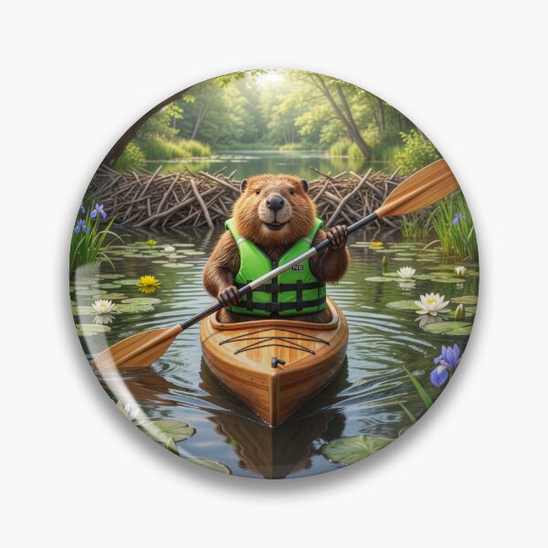 Item preview, Beaver Floats His Pond in a Kayak designed and sold by Tridentulus.